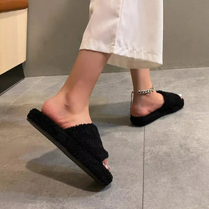 Open Toe Platform Slippers - Makw Official Site