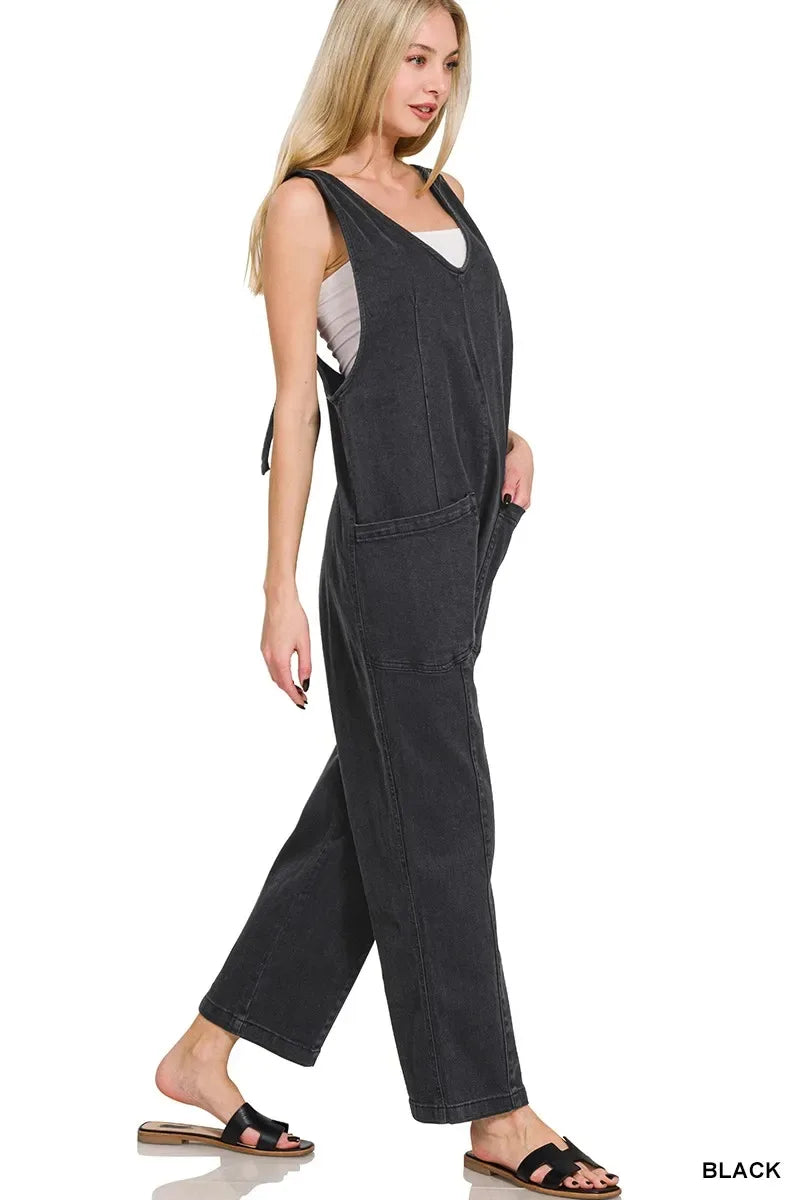 Zenana Casual Adjustable Strap Baggy Jumpsuit with Pocket - Makw Official Site