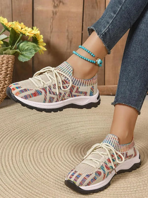 Mesh Knit Lace Up Athletic - Makw Official Site