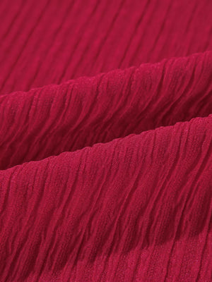 Textured Ruffled Trim Loose Fit Mini Dress - Makw Official Site