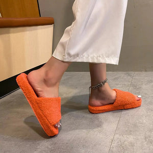 Open Toe Platform Slippers - Makw Official Site