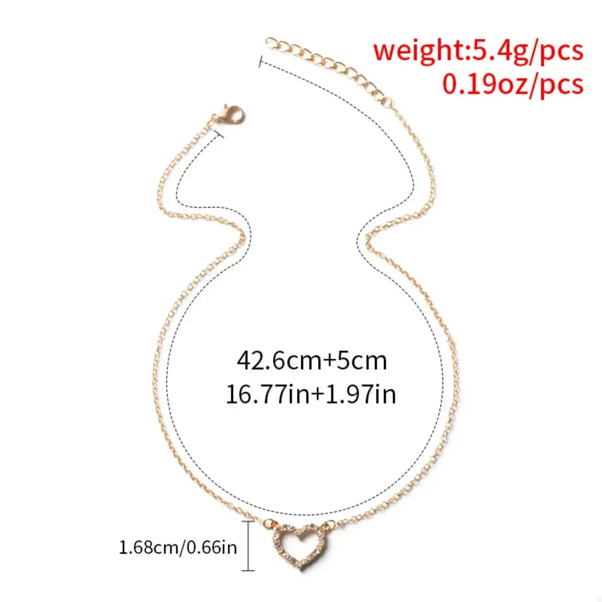 18K Gold-Plated Heart Necklace - Makw Official Site