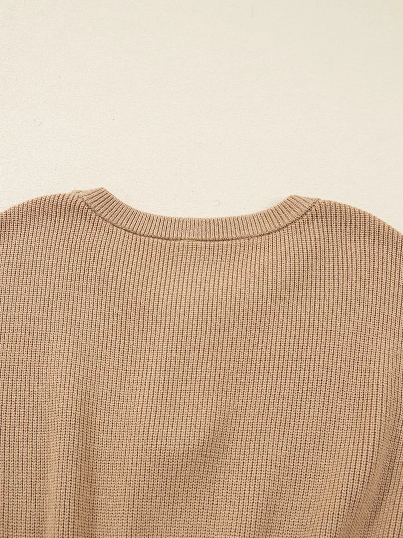 Pearl Embellished Keyhole Ribbed Sweater Dress - Makw Official Site