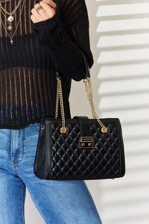 David Jones Quilted PU Leather Handbag - Makw Official Site