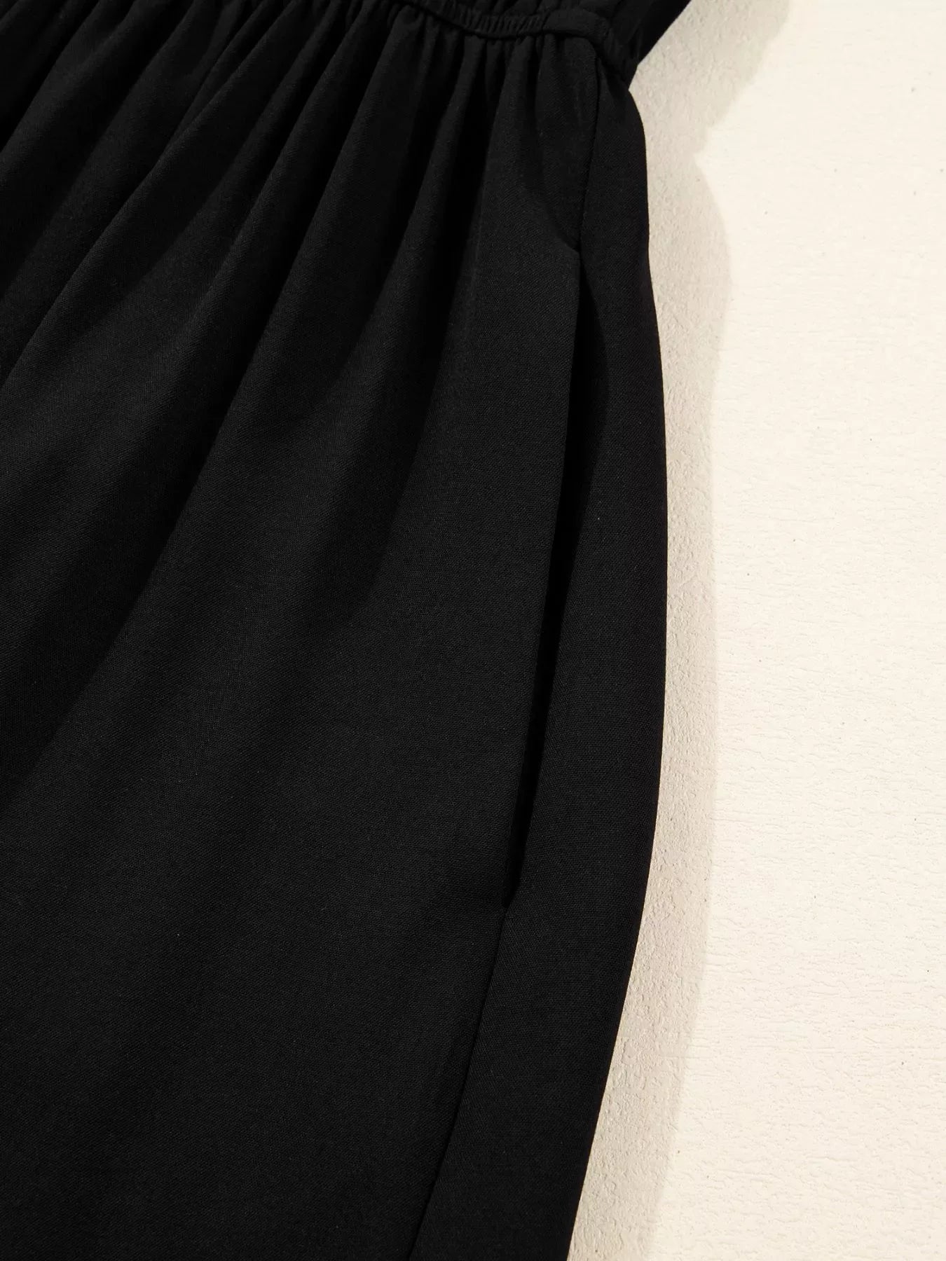 Contrast Leopard Frilled Trim V Neck Bracelet Sleeve Midi Dress - Makw Official Site