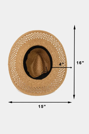 Fame Basket Weave Straw Sun Hat - Makw Official Site