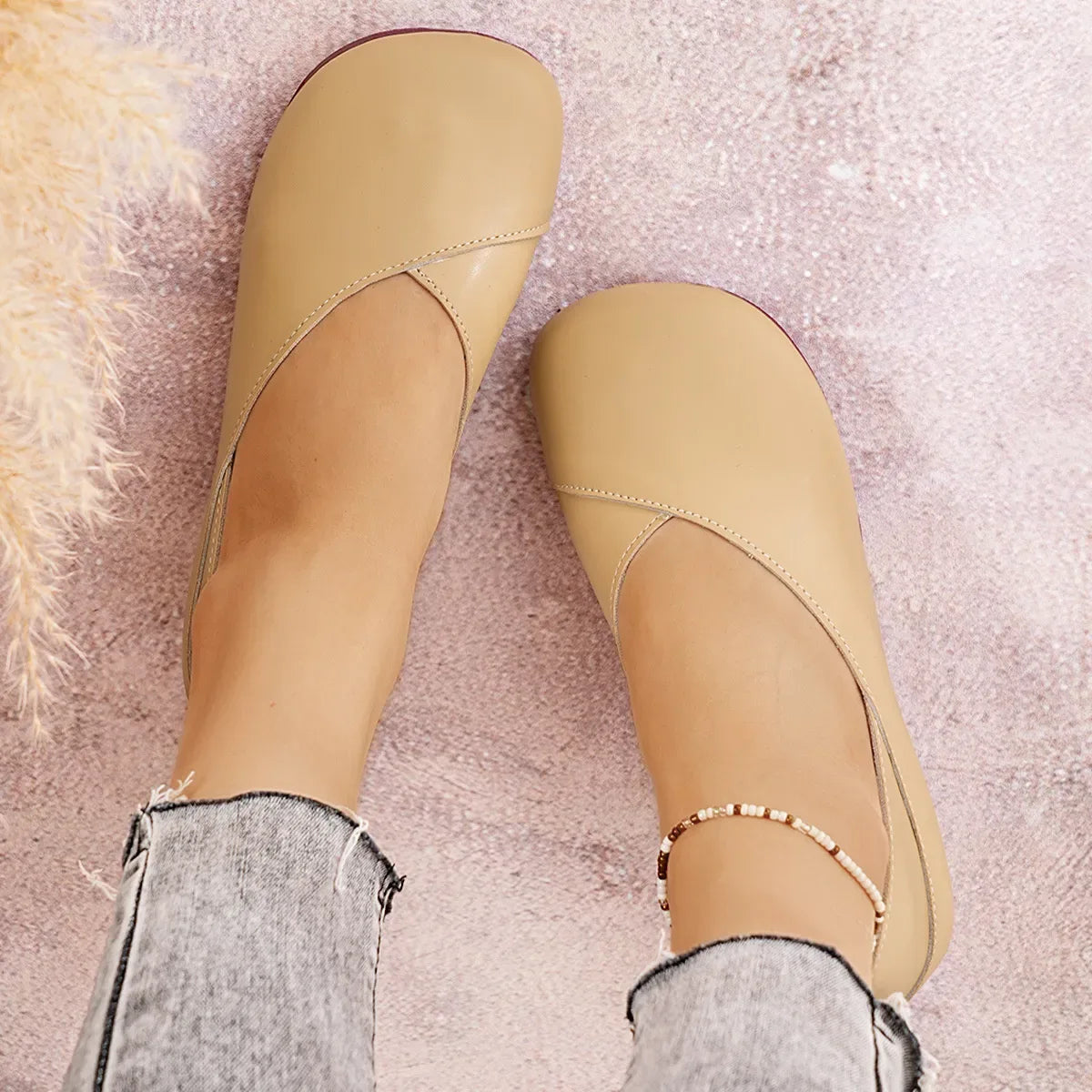 Round Toe Flats Slip-Ons - Makw Official Site