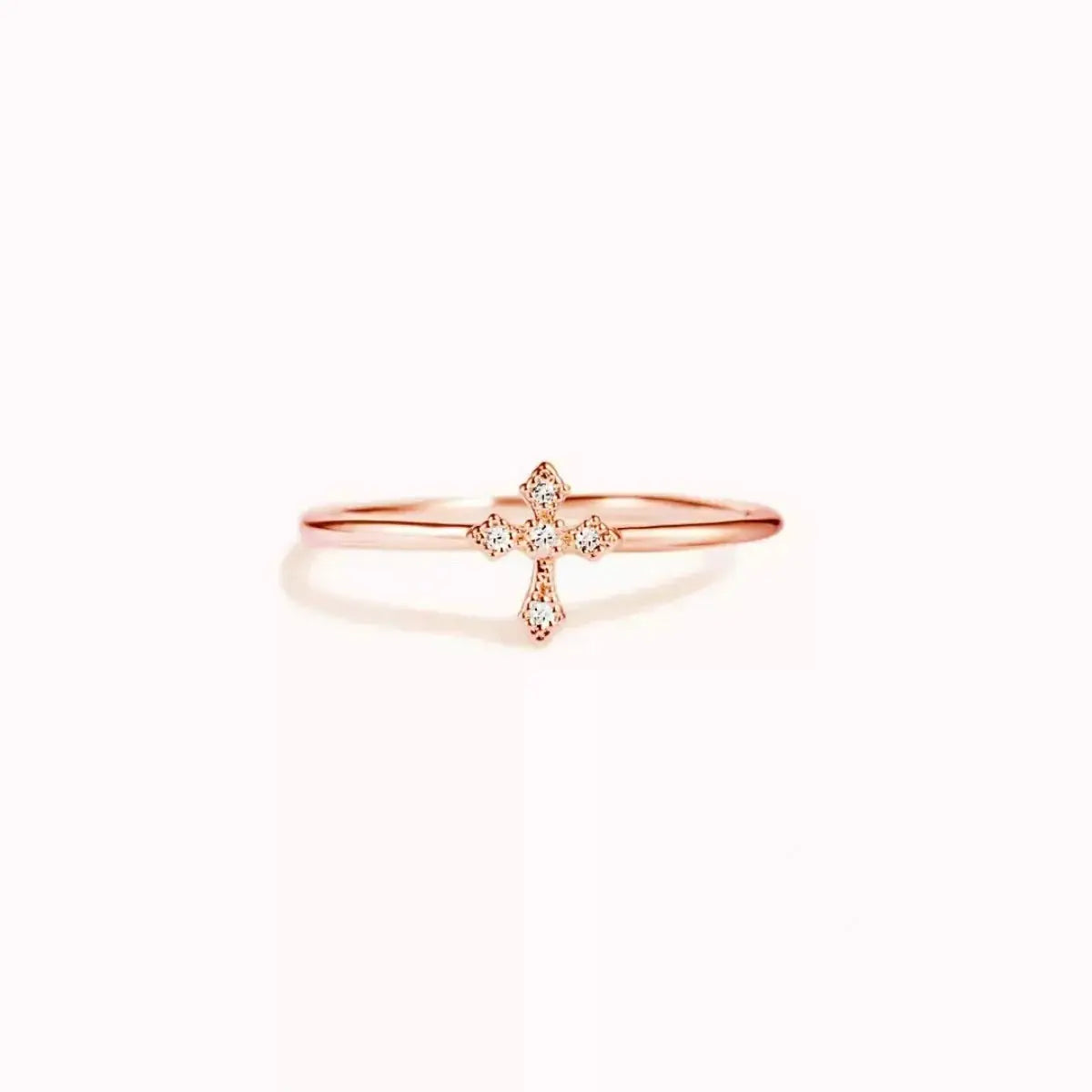 925 Sterling Silver Zircon Cross Ring - Makw Official Site