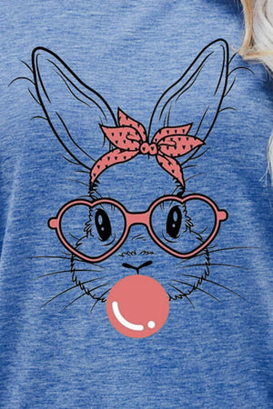 Easter Bunny Graphic Round Neck T-Shirt - Makw Official Site