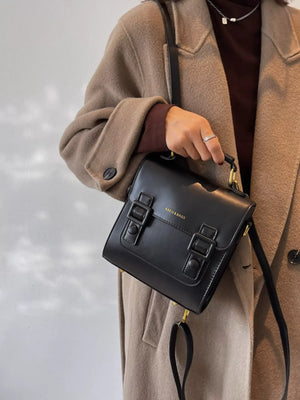 Double Buckle Square Backpack Bag - Makw Official Site