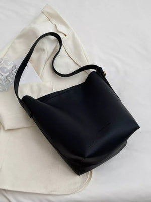 Minimalist PU Leather Shoulder Bag - Makw Official Site