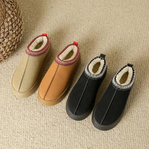 Faux Fur Center-Seam Slippers - Makw Official Site