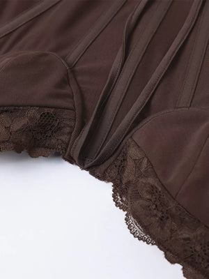 Lace Trim Sweetheart Neck Maxi Dress - Makw Official Site