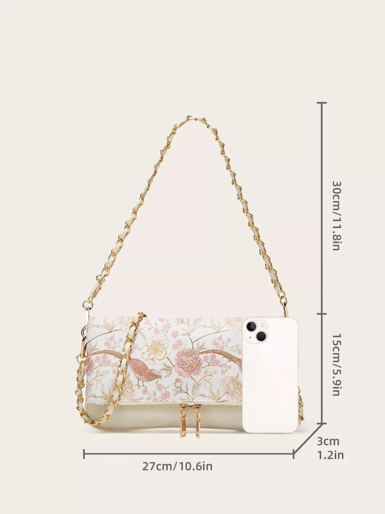 Floral Chain Shoulder Bag - Makw Official Site