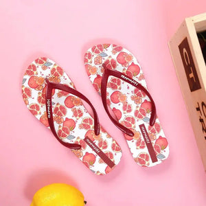Fruit Print Summer Toe Post Slippers - Makw Official Site