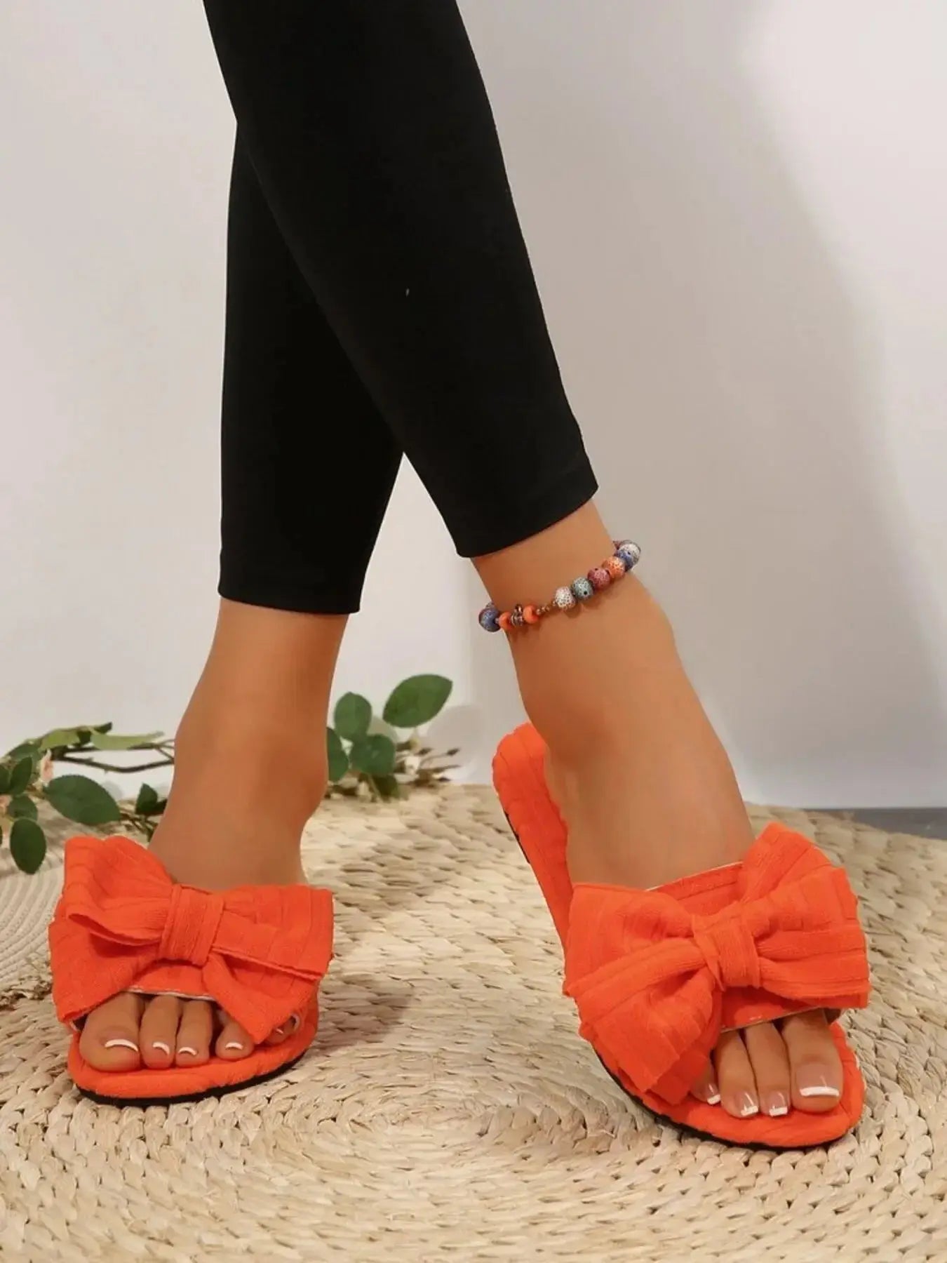 Bow Knot Open Toe Slippers - Makw Official Site