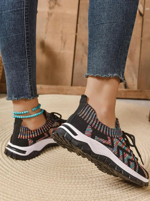 Mesh Knit Lace Up Athletic - Makw Official Site