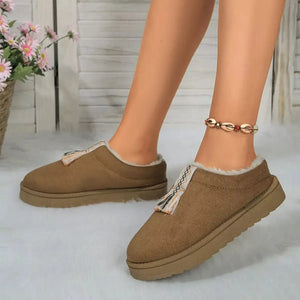 Round Toe Platform Slippers - Makw Official Site