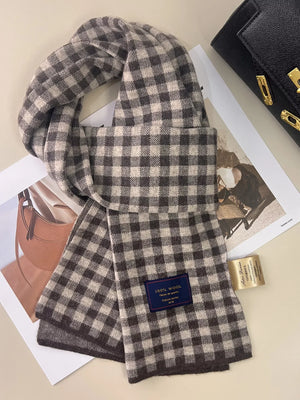 100% Wool Plaid Scarf - Makw Official Site