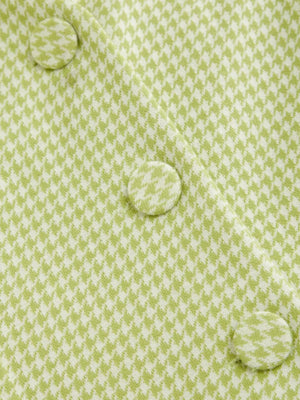 Gingham Button-Front A-Line Mini Dress - Makw Official Site