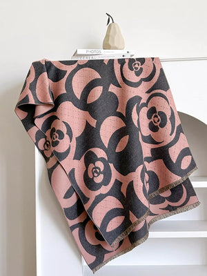 Floral Patterned Warm Scarf - Makw Official Site