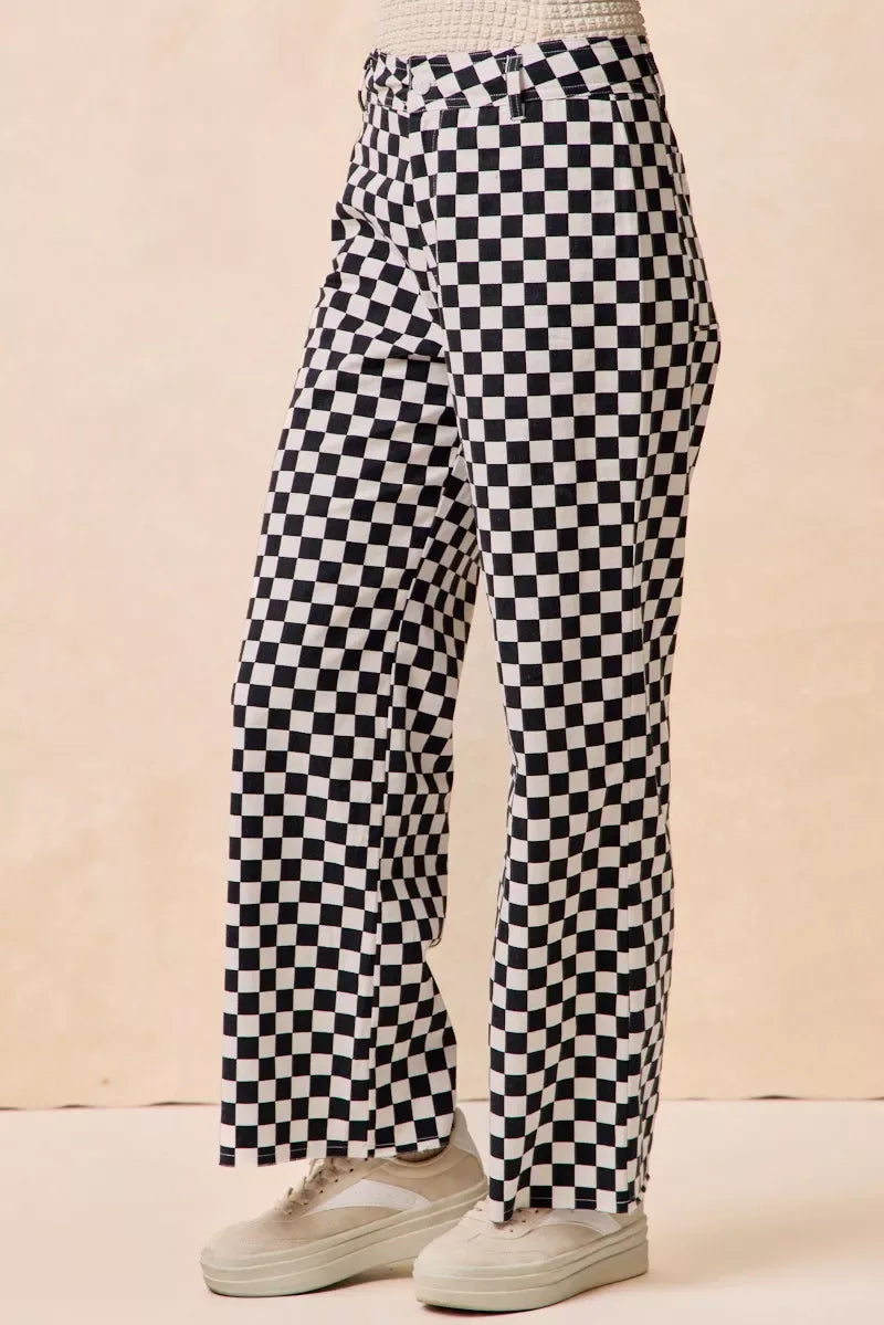 BiBi Gameday Theme Checkered Printed Pants - Makw Official Site