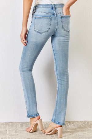 Kancan Full Size Mid Rise Y2K Slit Bootcut Jeans - Makw Official Site