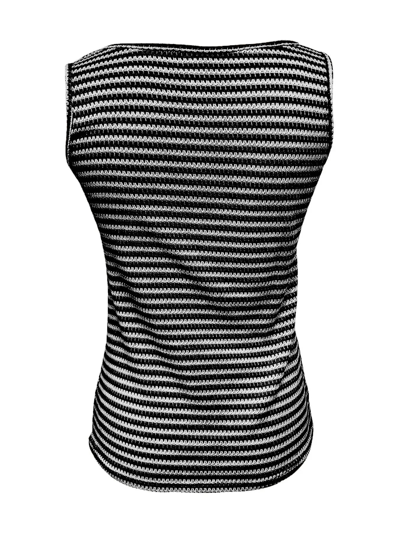 Striped Round Neck Tank Top - Makw Official Site