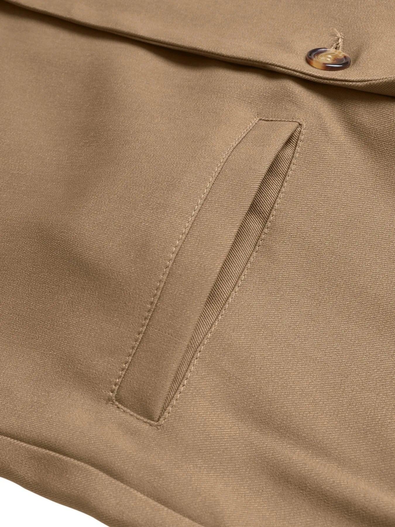 Lapel Collar Leopard Cuff Long Sleeve Blazer - Makw Official Site