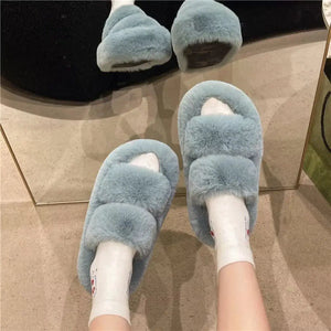 Fuzzy Open Toe Slippers - Makw Official Site