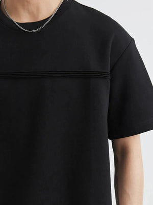 Men's Plus Size Round Neck Short Sleeve Top and Shorts Set - Makw Official Site