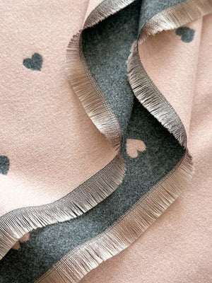 Heart Raw Hem Scarf - Makw Official Site