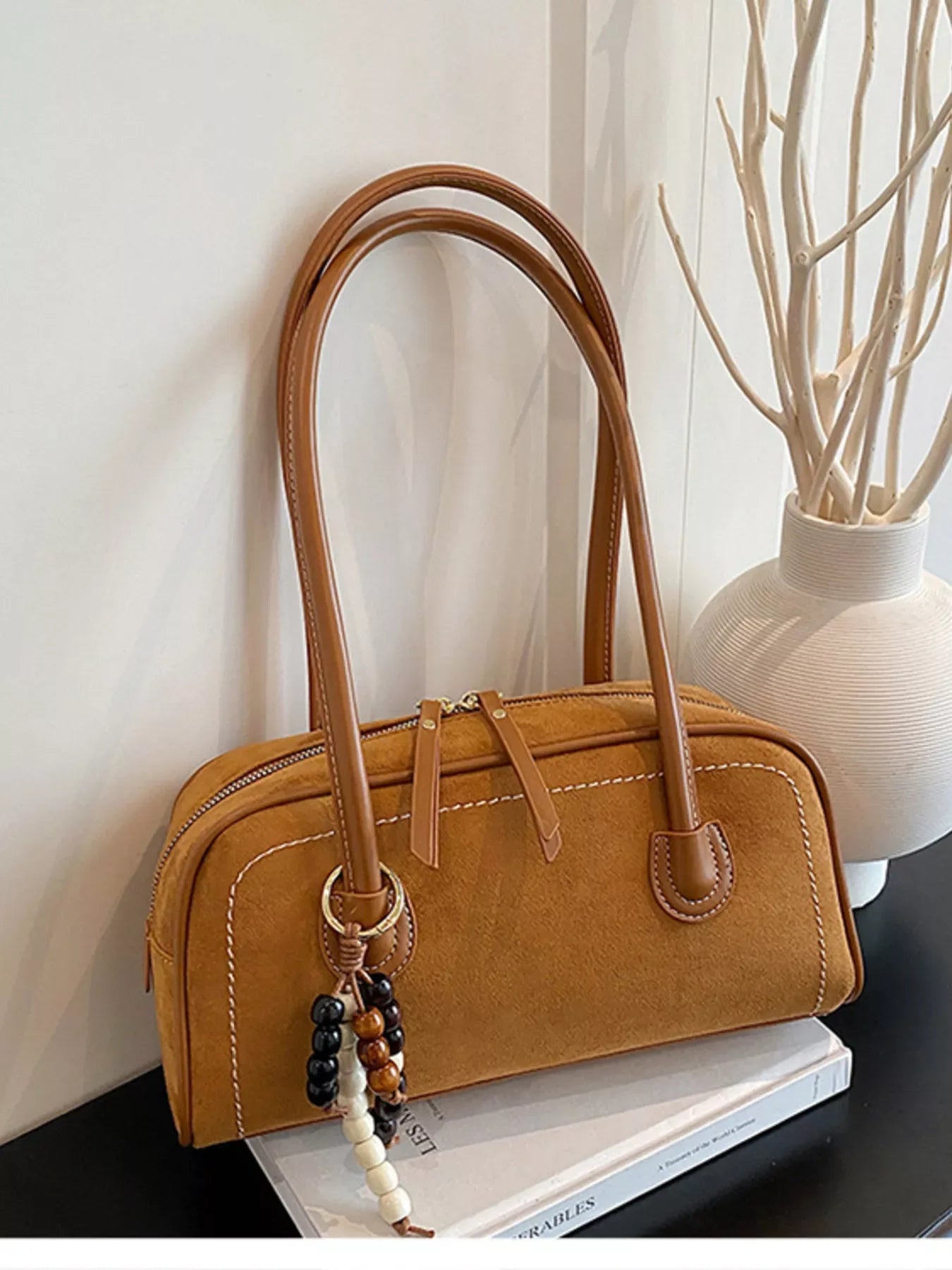 Zipper Closure Shoulder Bag - Makw Official Site