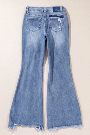 Distressed Flare Jeans - Makw Official Site