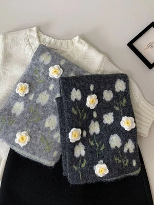 Floral Soft Winter Scarf - Makw Official Site