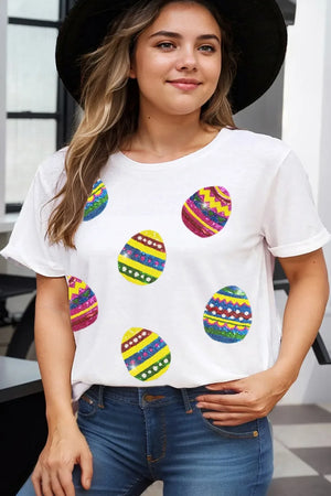 Plus Size Easter Round Neck Short Sleeve T-Shirt - Makw Official Site