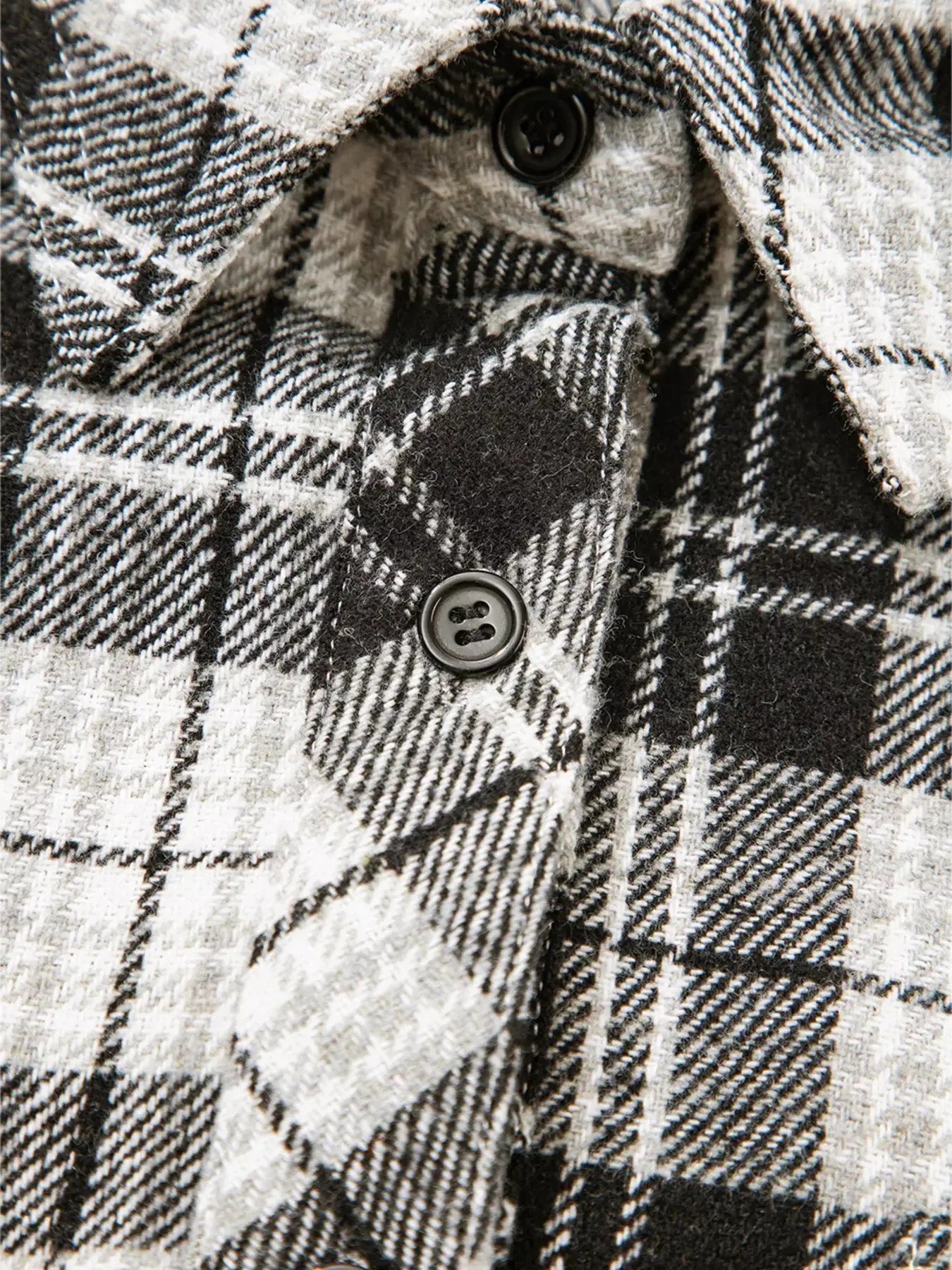 Plaid Print Chest Pockets Buttoned Shirt - Makw Official Site