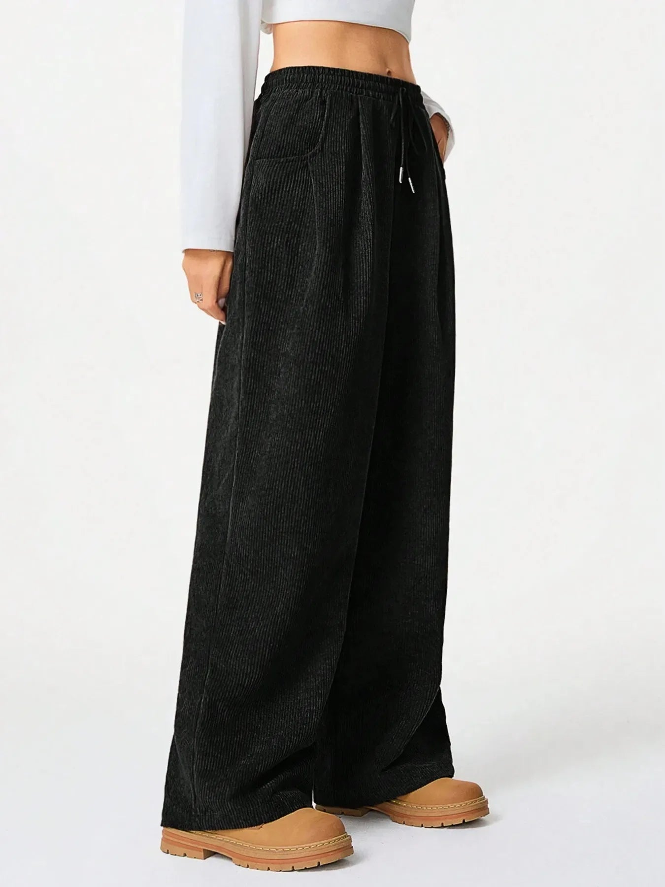 Drawstring Wide Leg Pants - Makw Official Site