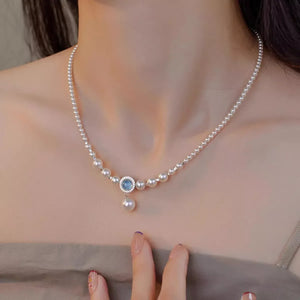 925 Sterling Silver Pearl Necklace - Makw Official Site