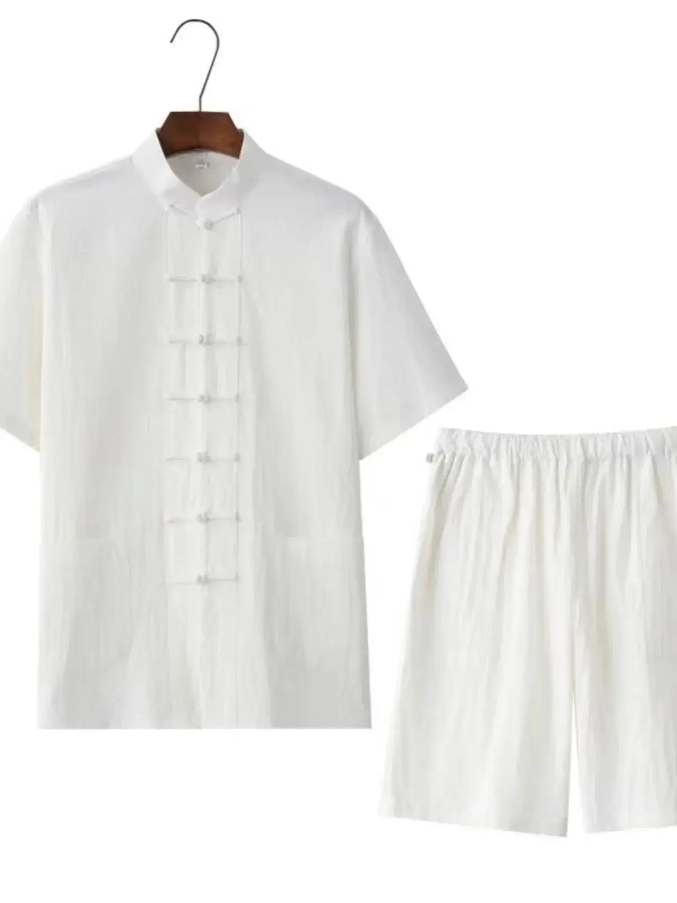 Men's Plus Size Chinese Style Top and Shorts Set - Makw Official Site