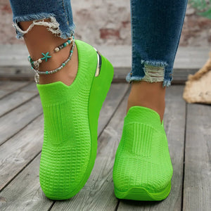 Mesh Round Toe Wedge Athletic - Makw Official Site