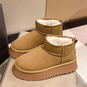 Fleece Lined Chunky Platform Mini Boots - Makw Official Site