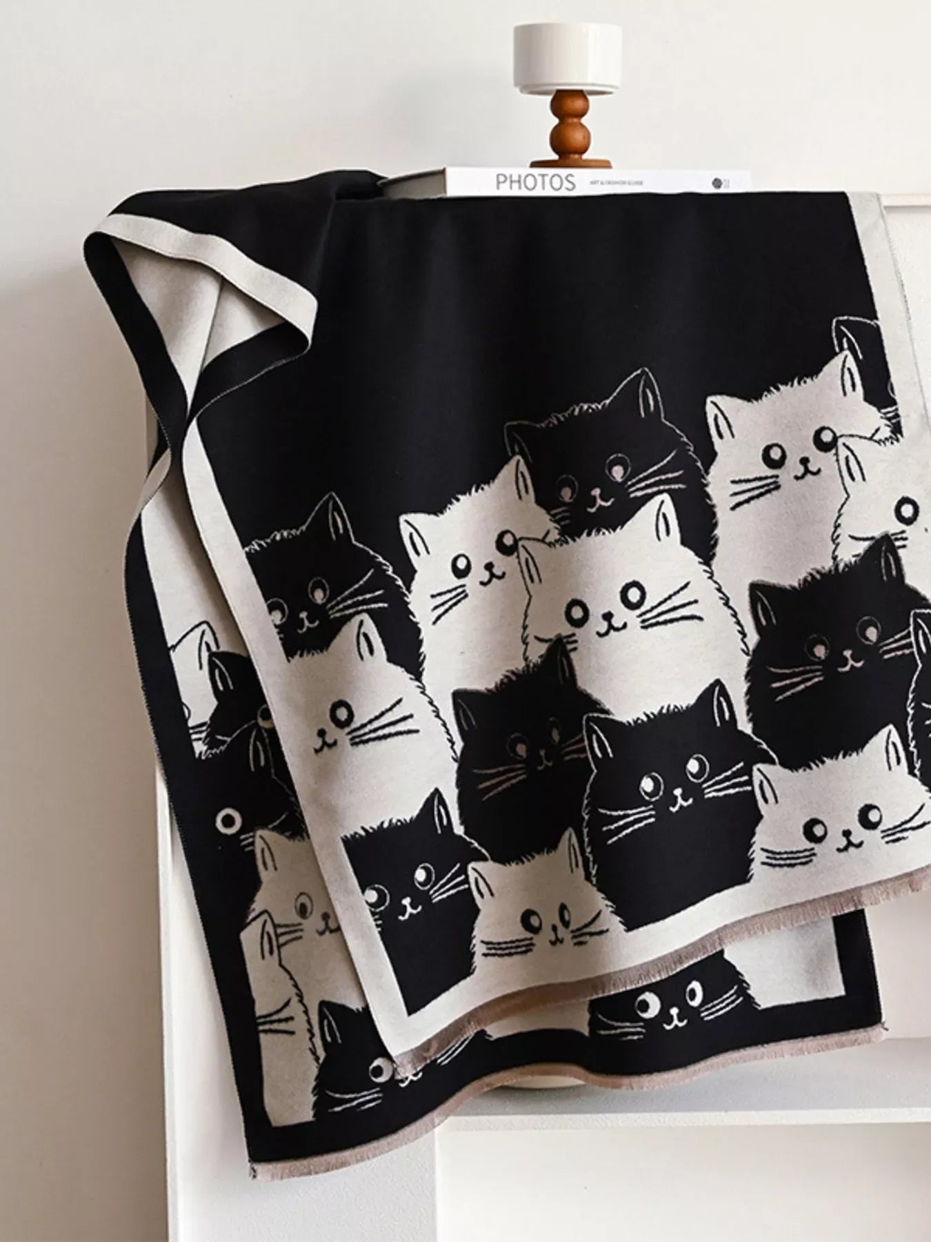 Cute Cat Pattern Knitted Scarf - Makw Official Site