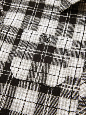 Plaid Print Chest Pockets Buttoned Shirt - Makw Official Site