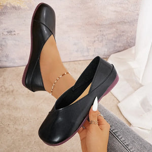 Round Toe Flats Slip-Ons - Makw Official Site
