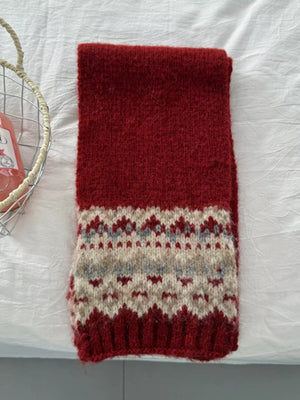Nordic Pattern Knitted Winter Scarf - Makw Official Site