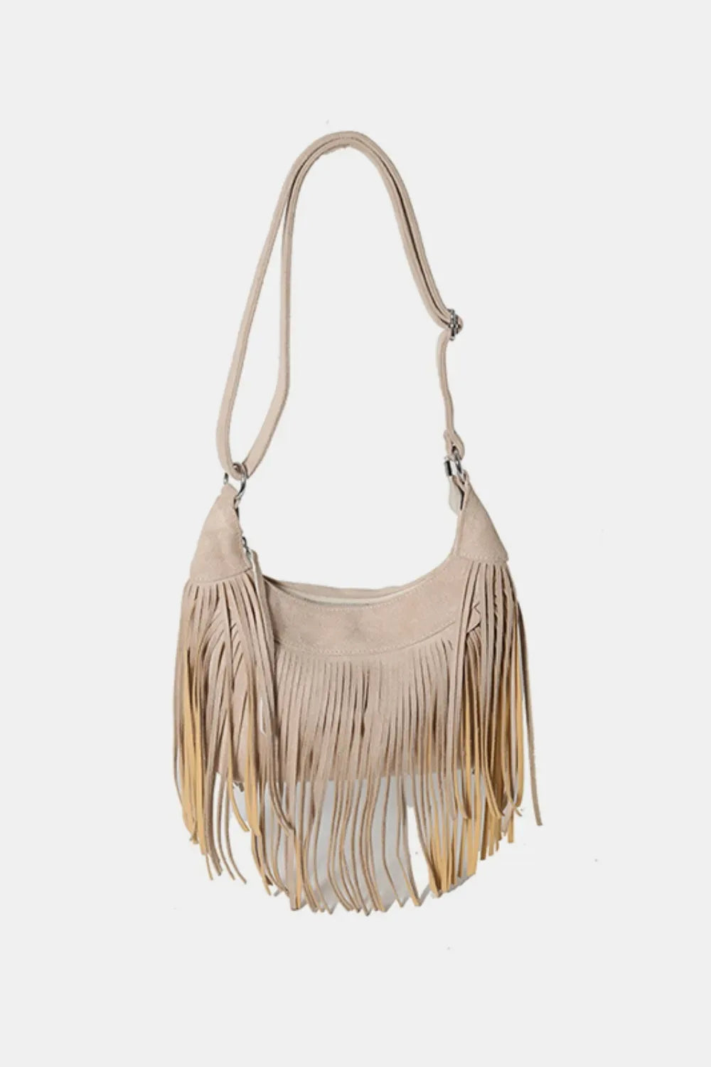 Suede Fringe Adjustable Strap Shoulder Bag - Makw Official Site