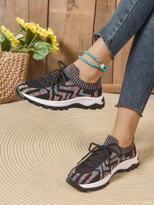 Mesh Knit Lace Up Athletic - Makw Official Site