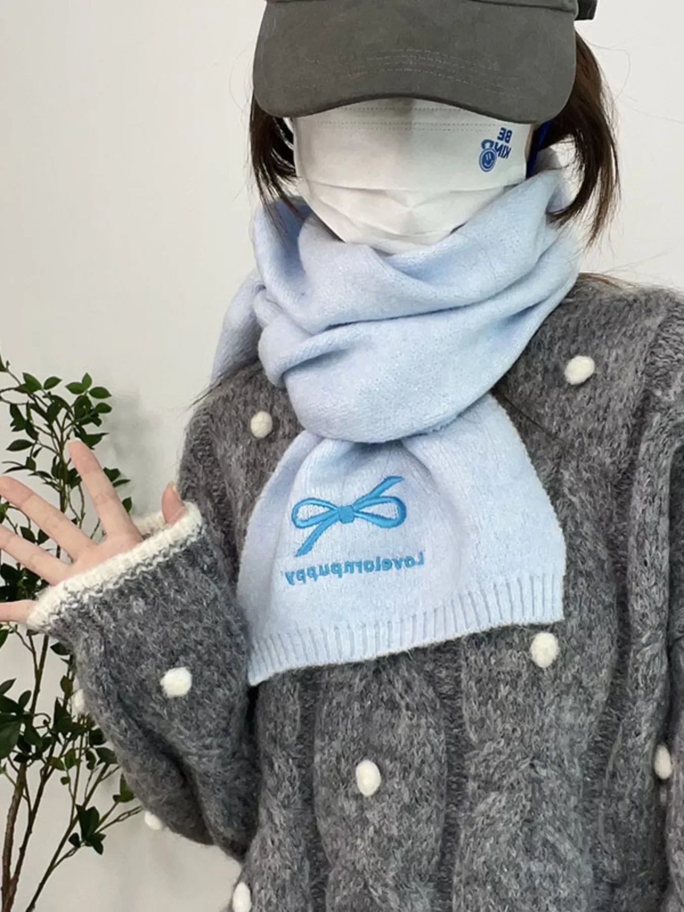 Embroidered Bowknot Scarf - Makw Official Site