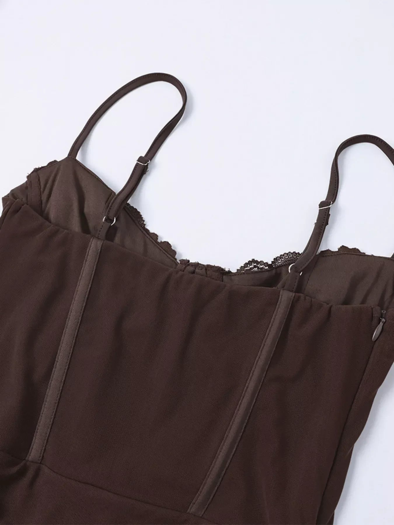 Lace Trim Sweetheart Neck Maxi Dress - Makw Official Site